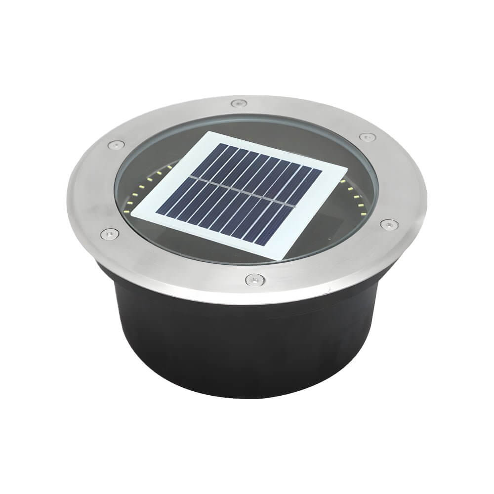 Solar Powered LED Ground Well Light - Modern Outdoor Path Lighting