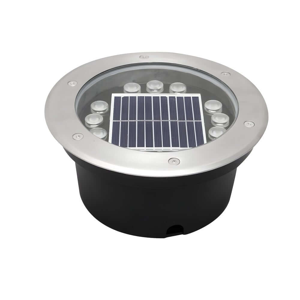 Solar Powered LED Ground Well Light - Modern Outdoor Path Lighting