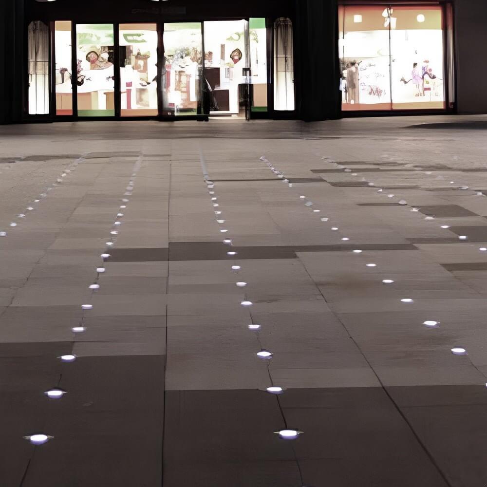 Solar Powered LED Ground Well Light - Modern Outdoor Path Lighting