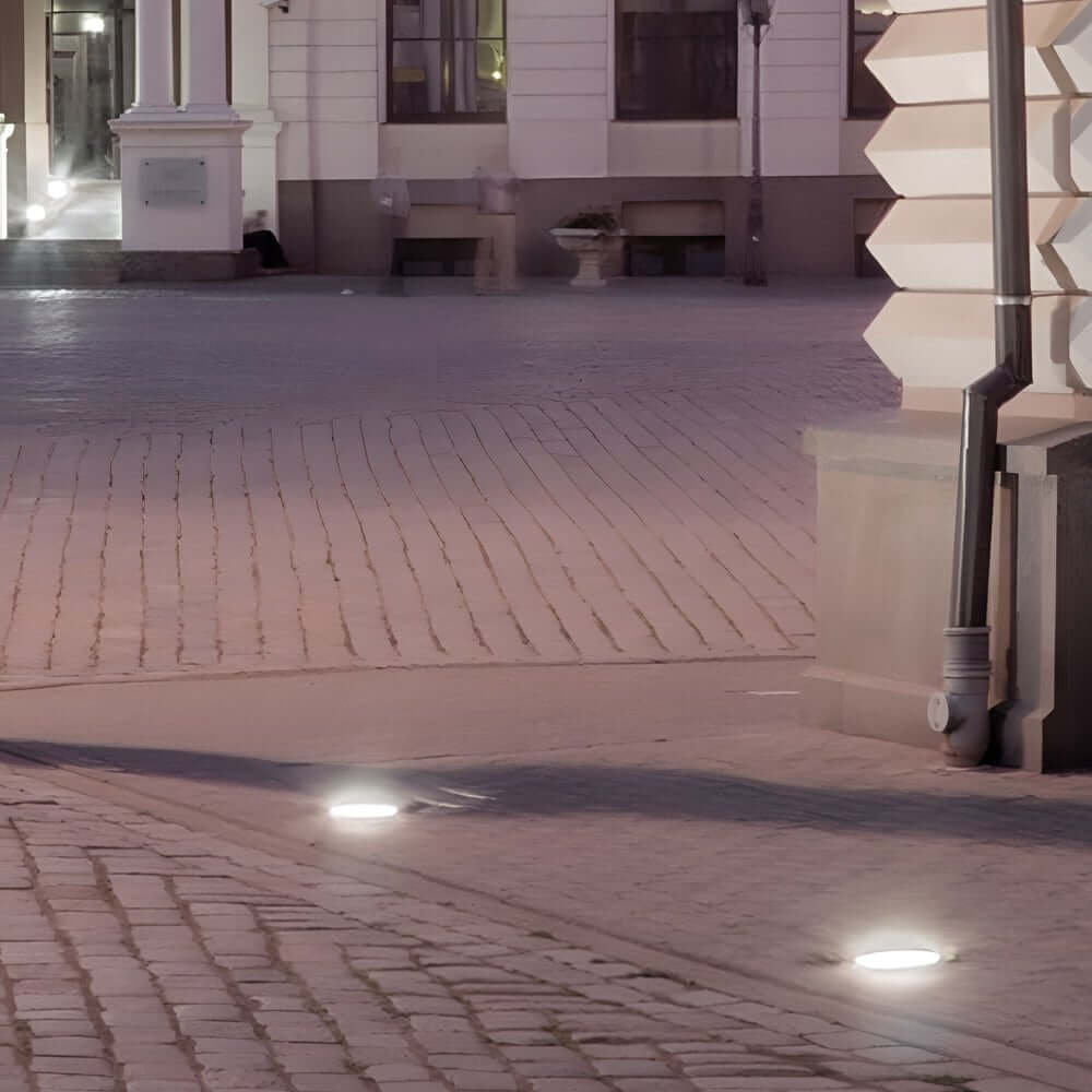 Solar Powered LED Ground Well Light - Modern Outdoor Path Lighting