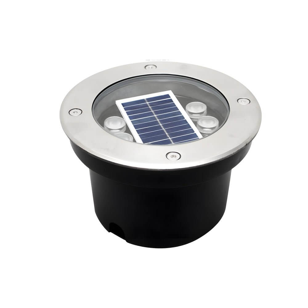 Solar Powered LED Ground Well Light - Modern Outdoor Path Lighting