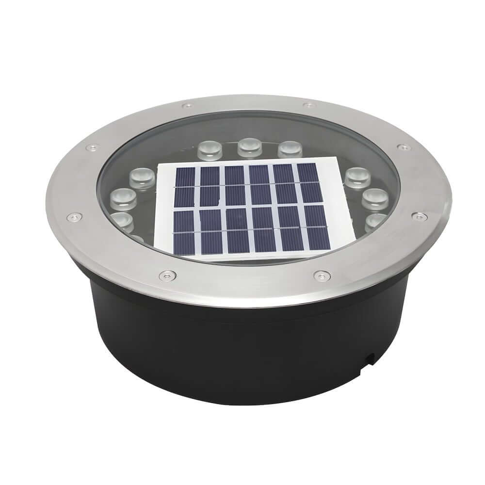 Solar Powered LED Ground Well Light - Modern Outdoor Path Lighting