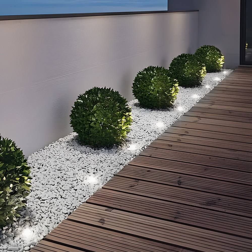 Solar Powered LED Ground Well Light - Modern Outdoor Path Lighting