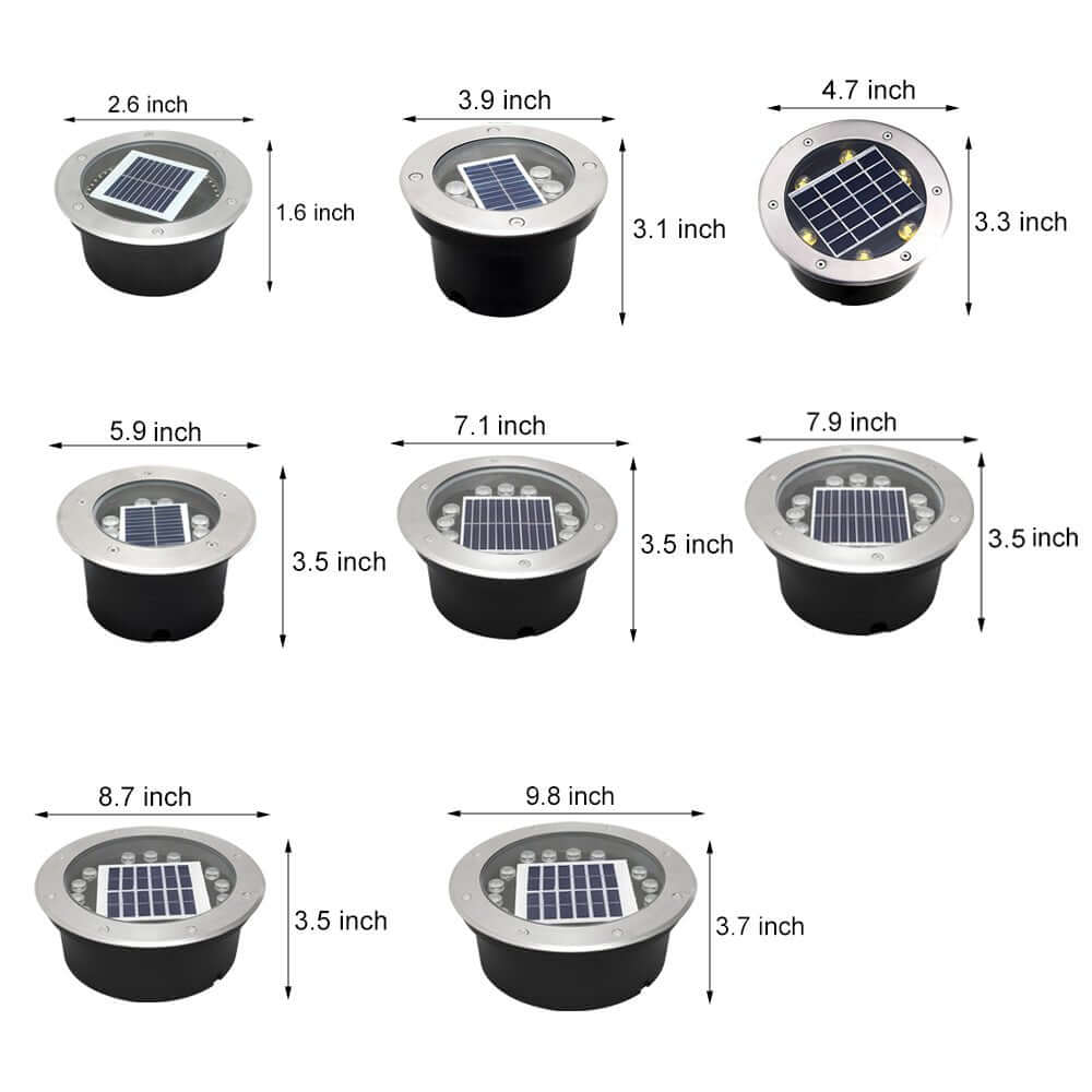 Solar Powered LED Ground Well Light - Modern Outdoor Path Lighting