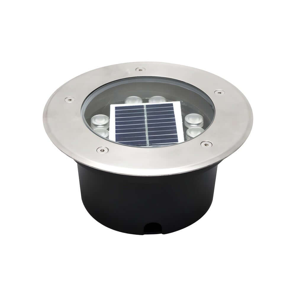 Solar Powered LED Ground Well Light - Modern Outdoor Path Lighting