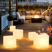 Solar LED Cube Outdoor Floor Light Modern Waterproof White