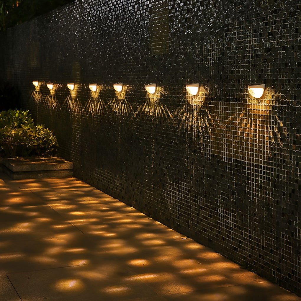 Solar LED Outdoor Step Lights - Warm White Wall Mounted (Set of 4)