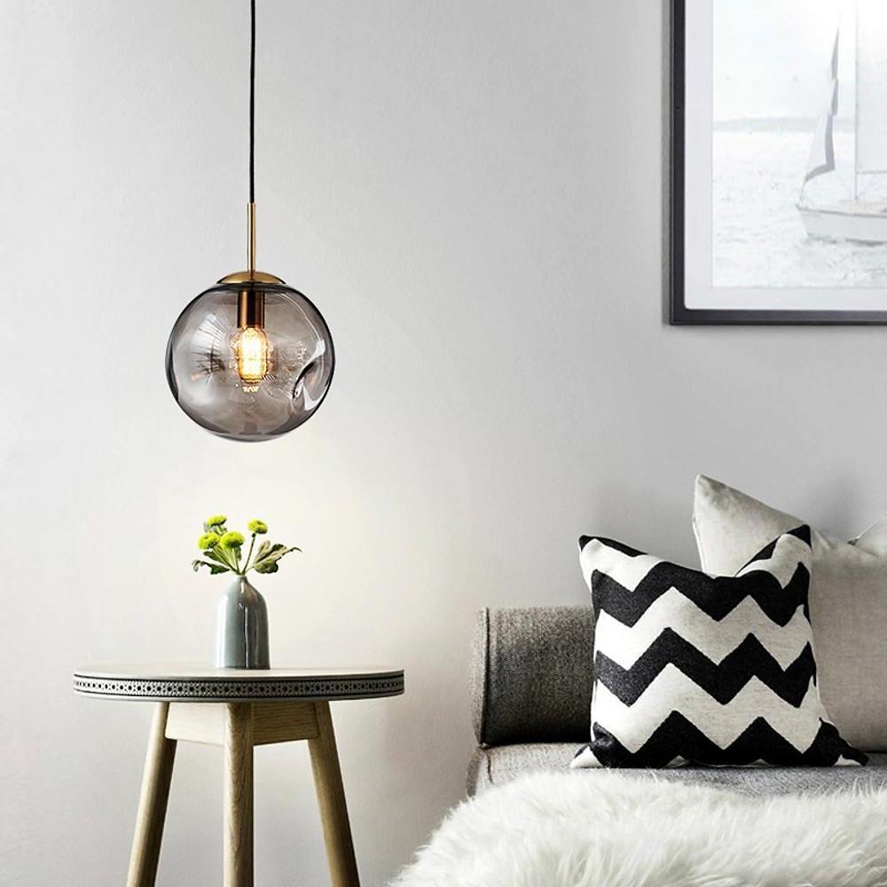 Electroplated Glass Globe Pendant Light - Modern Hanging Lamp