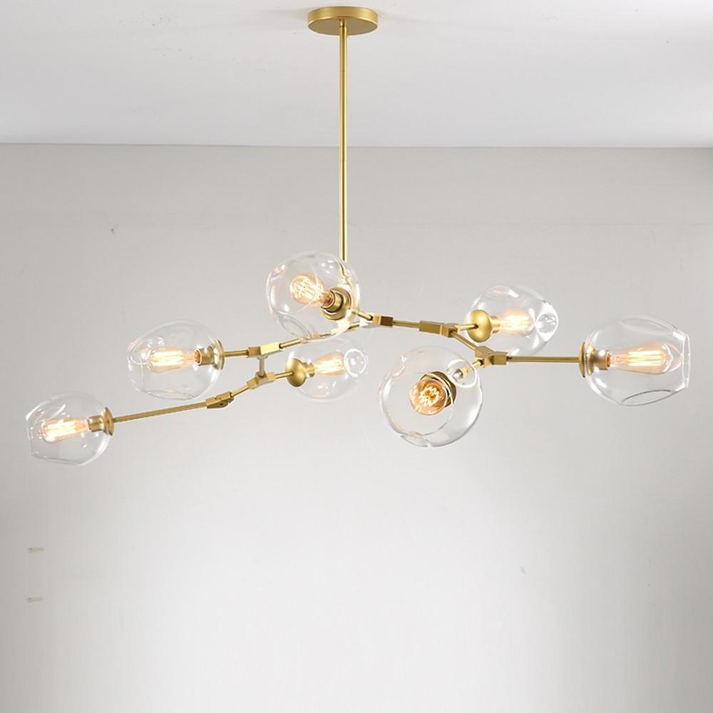 Sputnik Industrial Glass Chandelier with Customizable Shades