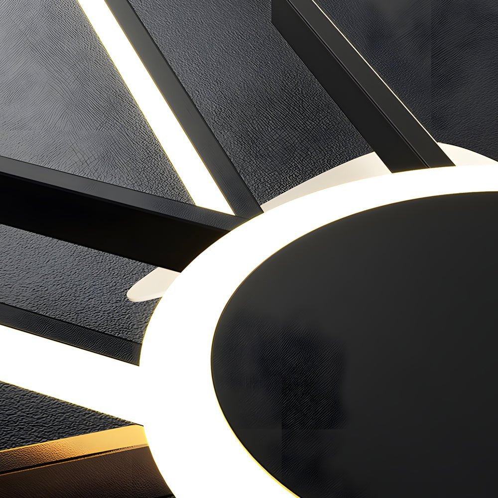 Spiral LED Ceiling Fan with Light - Modern Silent Fan in Black/Gold