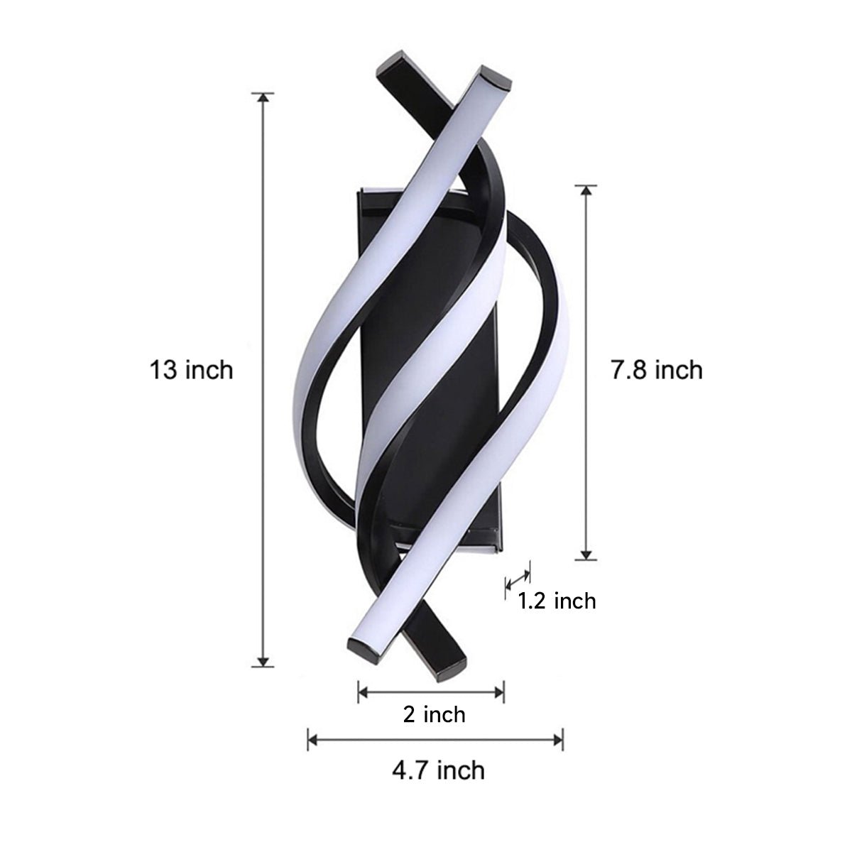 Spiral Modern LED Wall Sconce with 3-Step Dimming