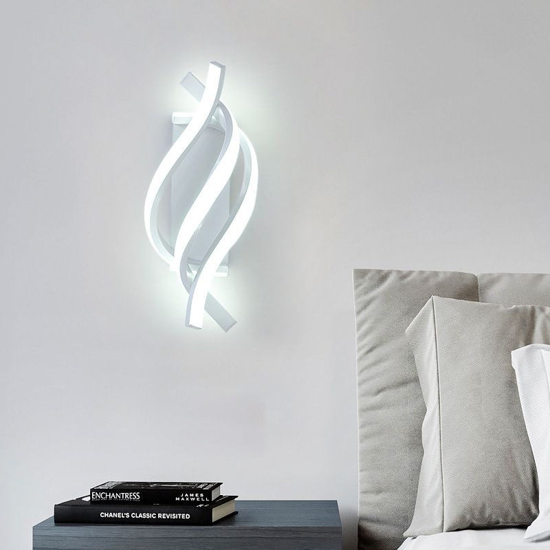 Spiral Modern LED Wall Sconce with 3-Step Dimming