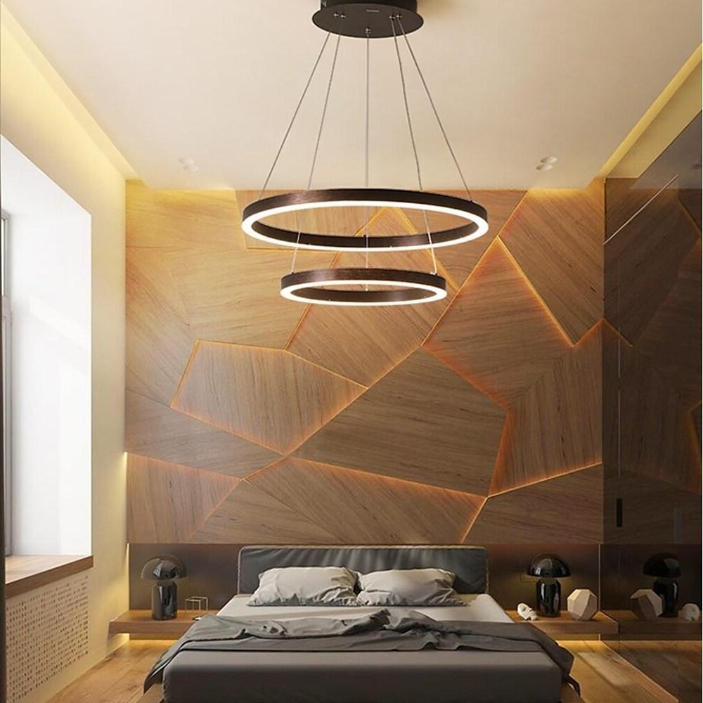 Modern Circle Chandelier with Dimmable LED - Aluminum & Acrylic