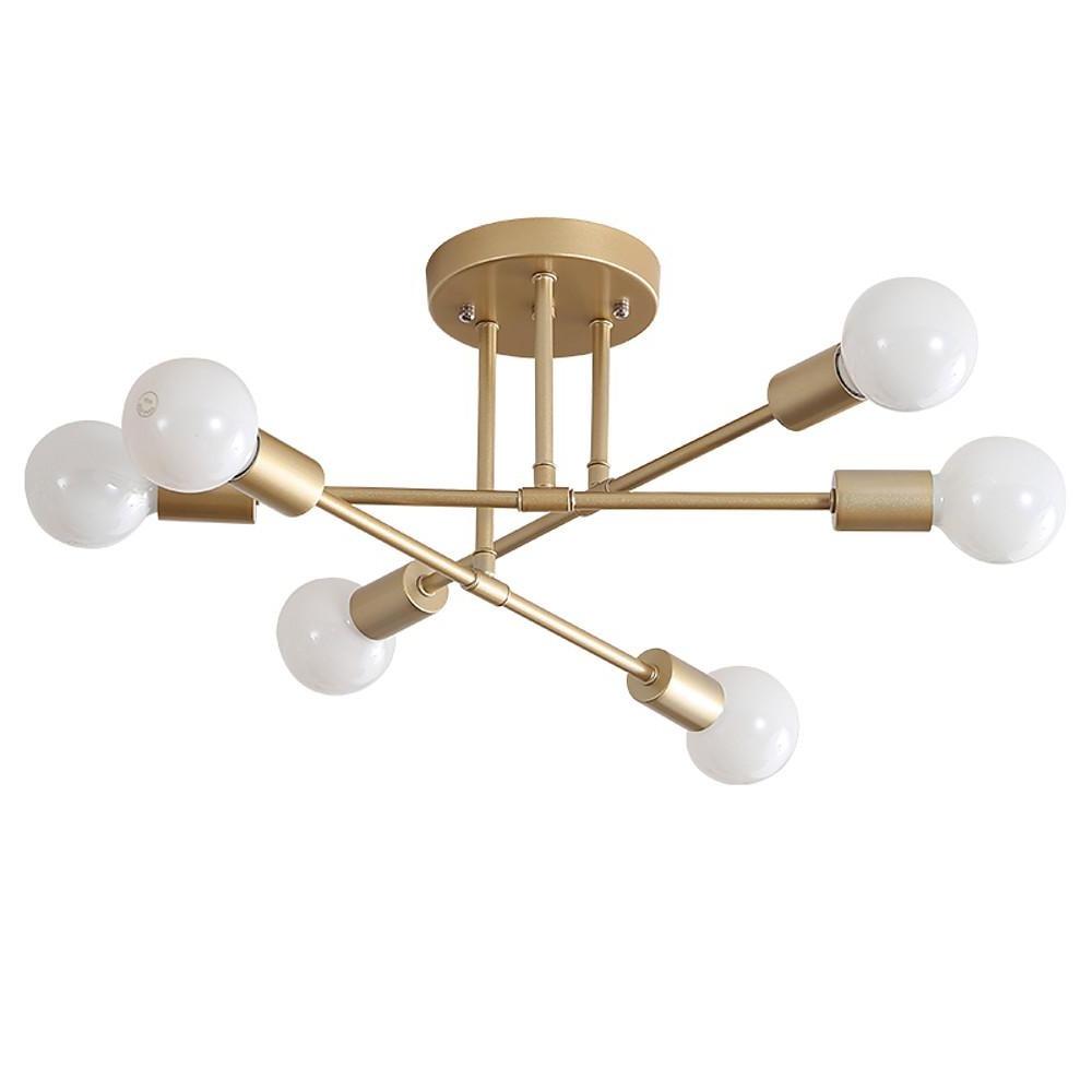 6-Light Sputnik Chandelier Modern Iron Globe Ceiling Light