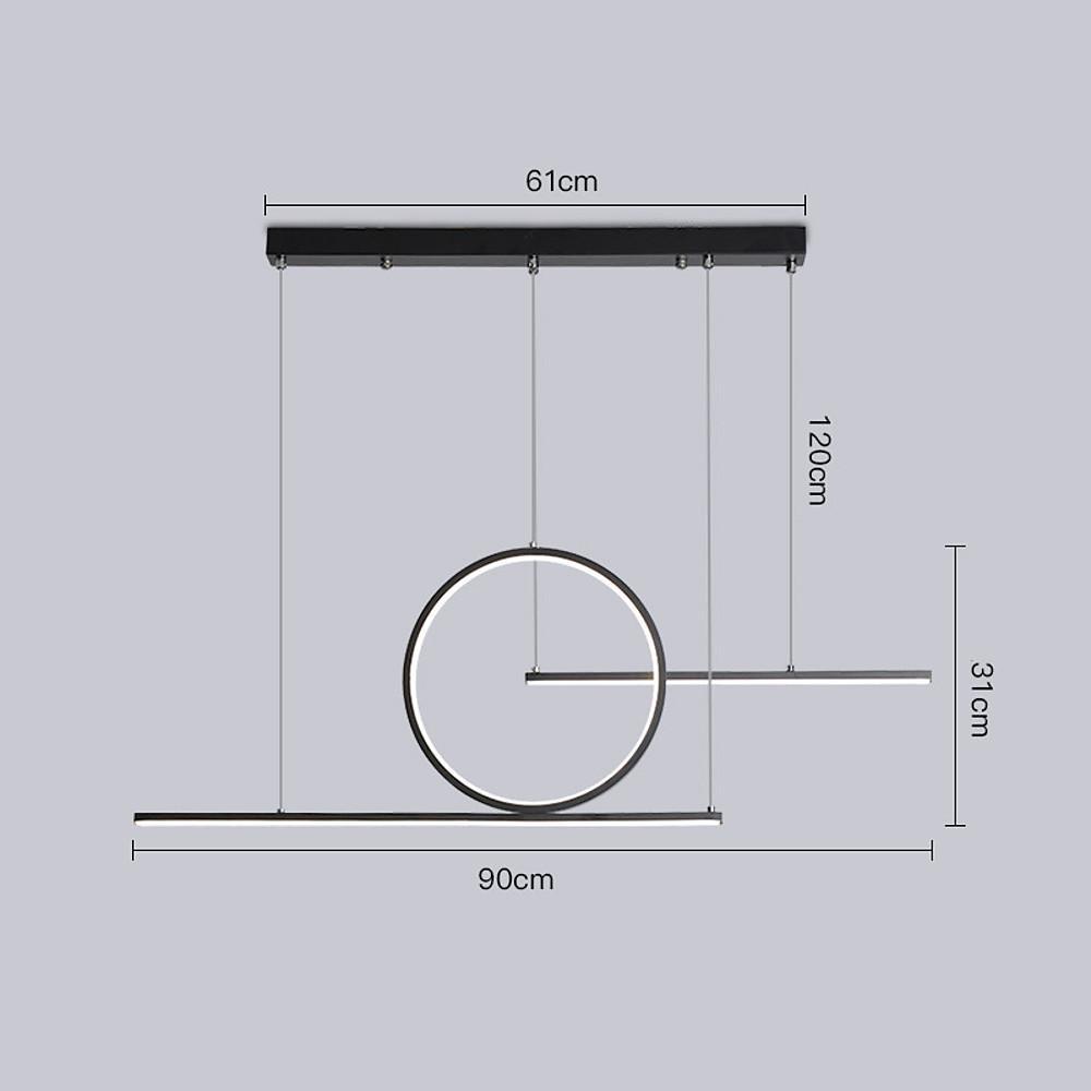 Modern Circular Linear LED Pendant Light Aluminum Dining Room