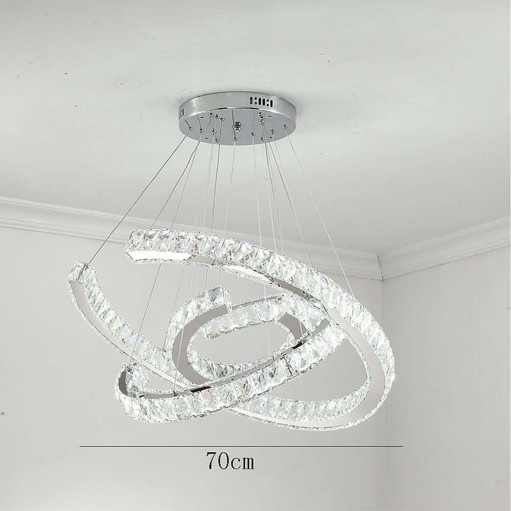 Wave Crystal Chandelier with Stainless Steel Finish - 3-Light LED