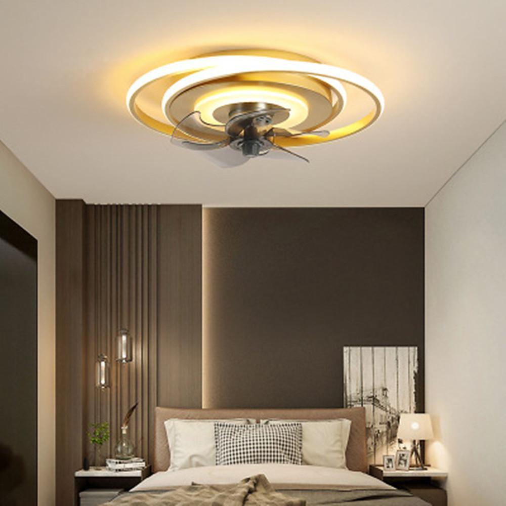 Modern Geometric Ceiling Fan with LED Light – Metal & Plastic