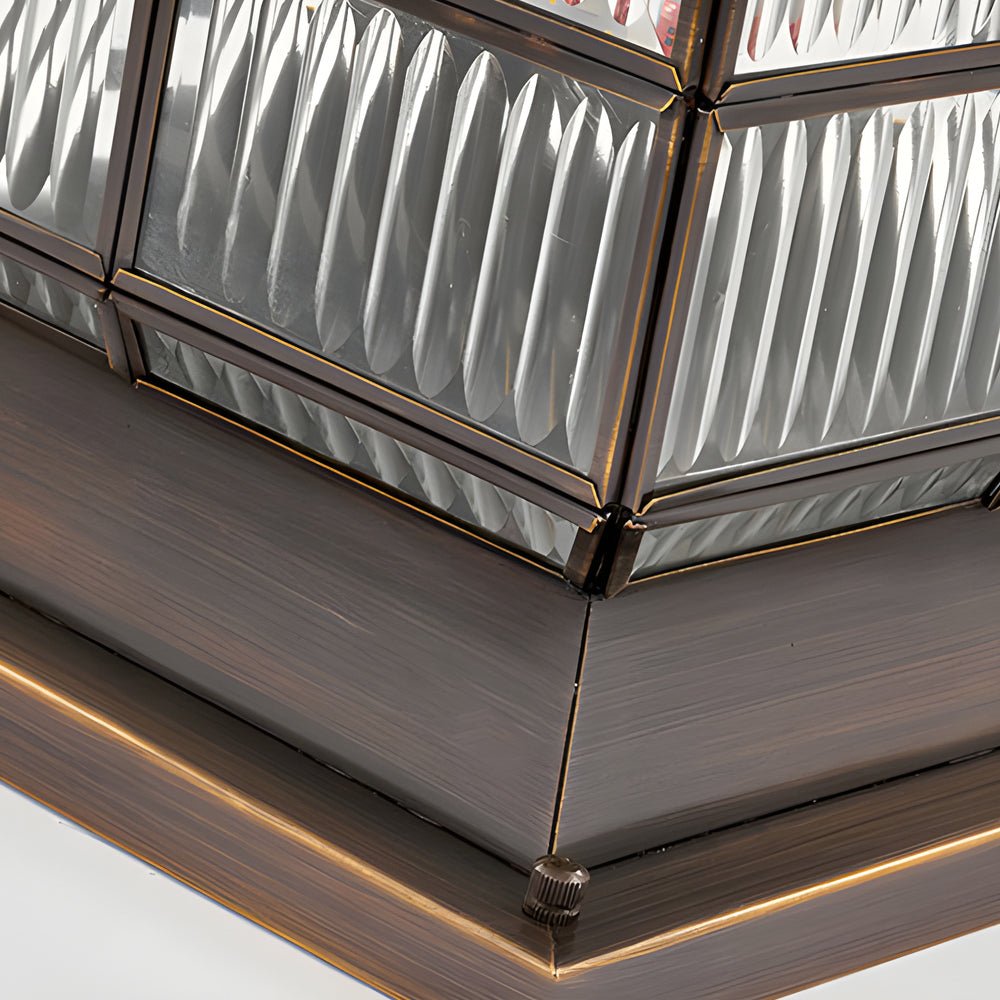 Bronze Square Outdoor Post Light with Solar & Hardwired Options