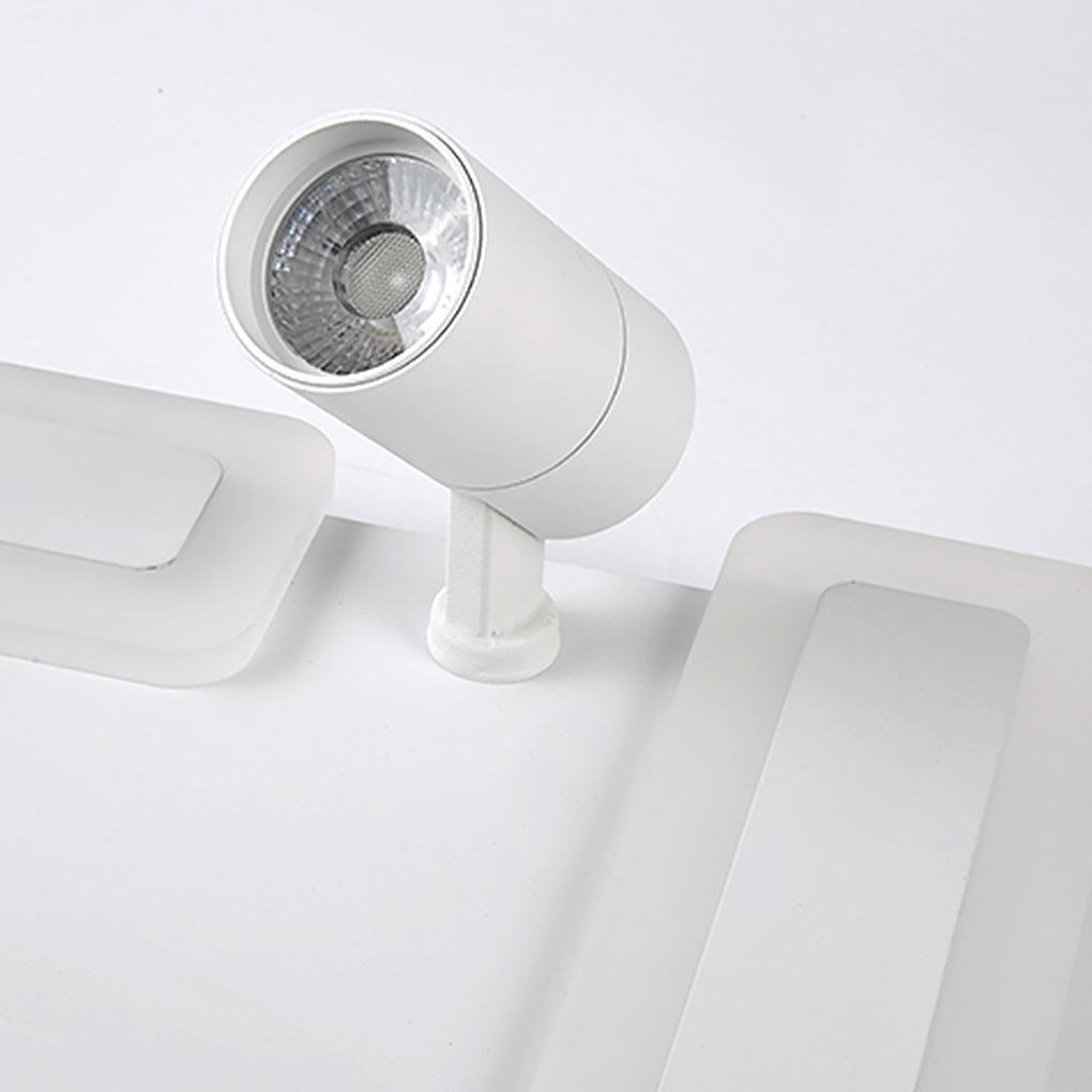 Square Dimmable Flush Mount with Adjustable Spotlights White