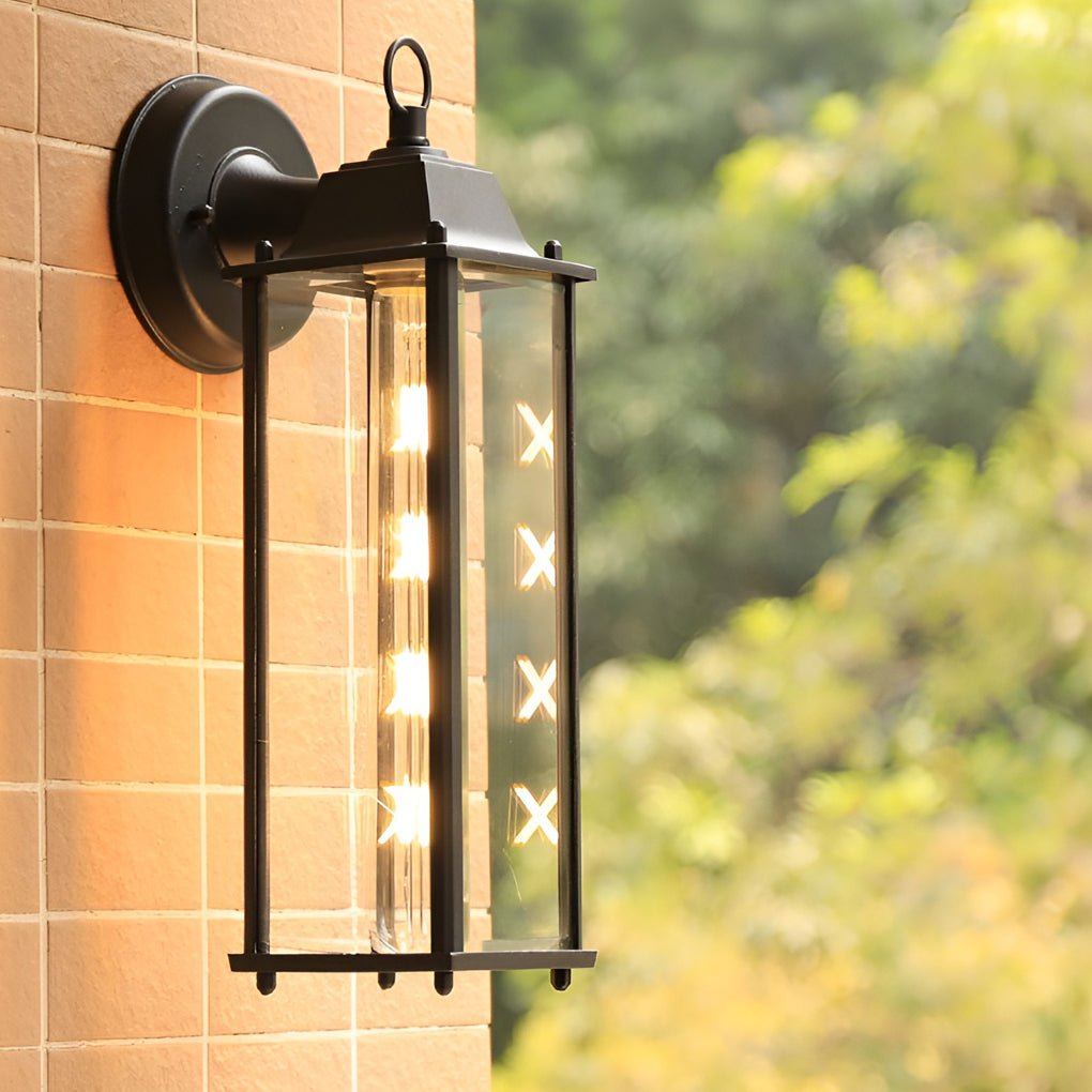 Square Glass Outdoor Wall Light | Industrial Waterproof Sconce