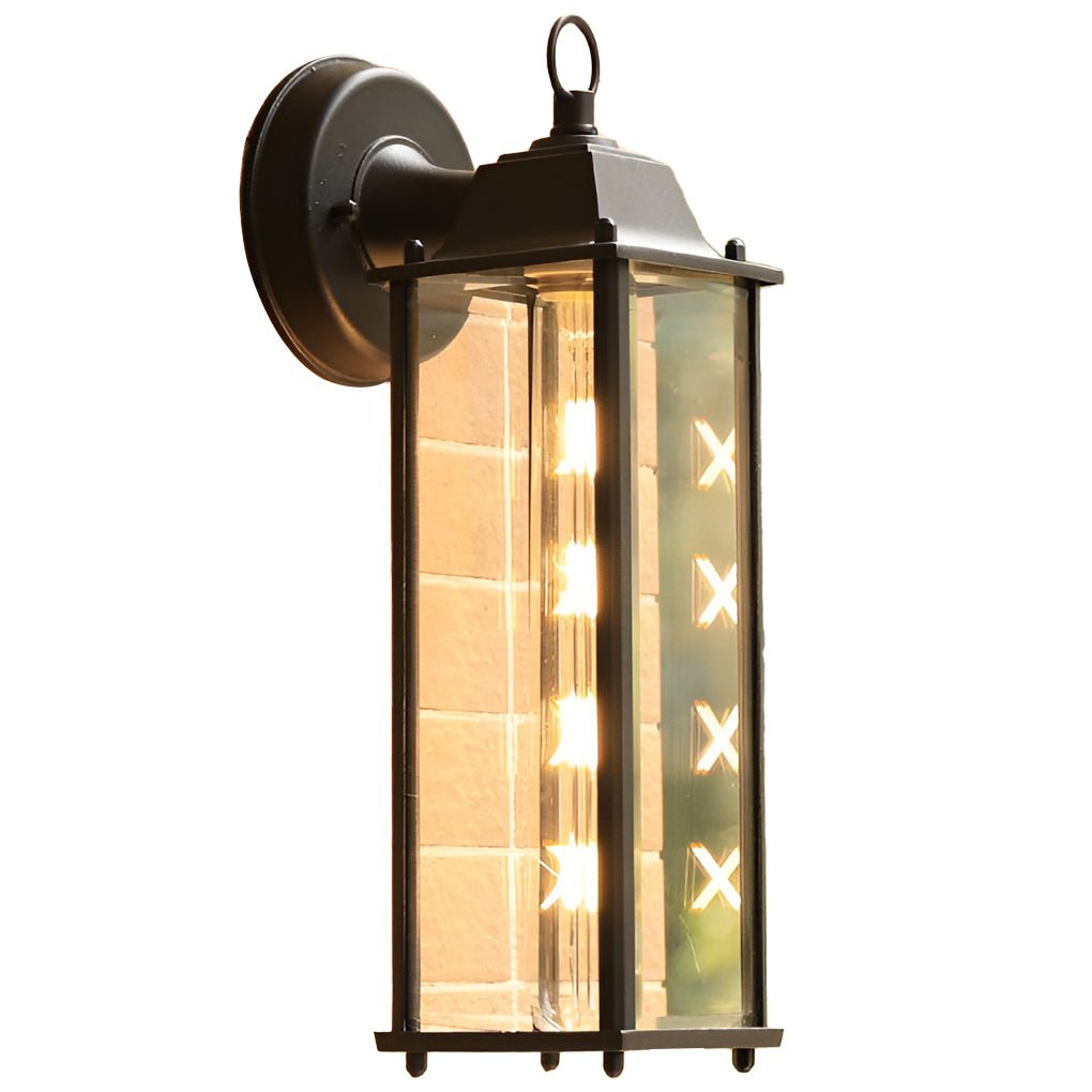 Square Glass Outdoor Wall Light | Industrial Waterproof Sconce