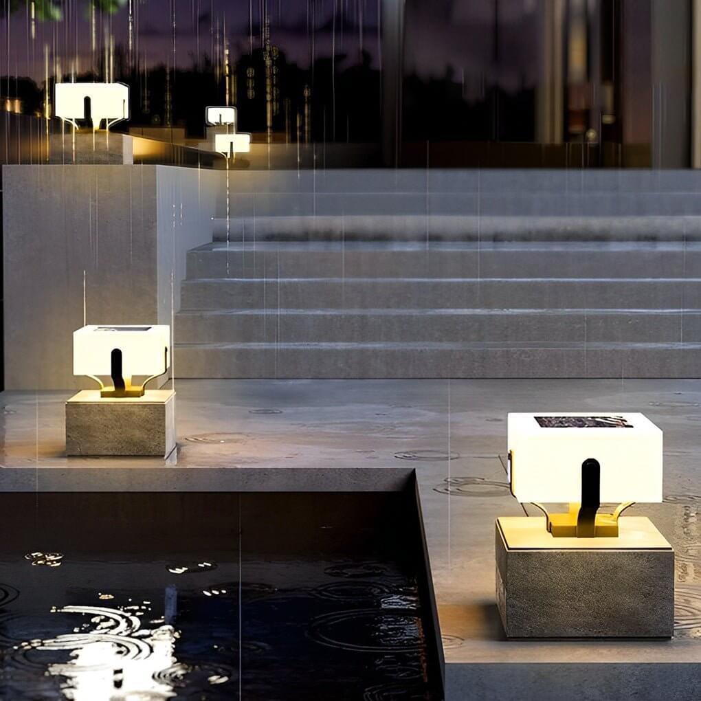 Modern Square Solar Post Light - Waterproof Outdoor Fence Lighting