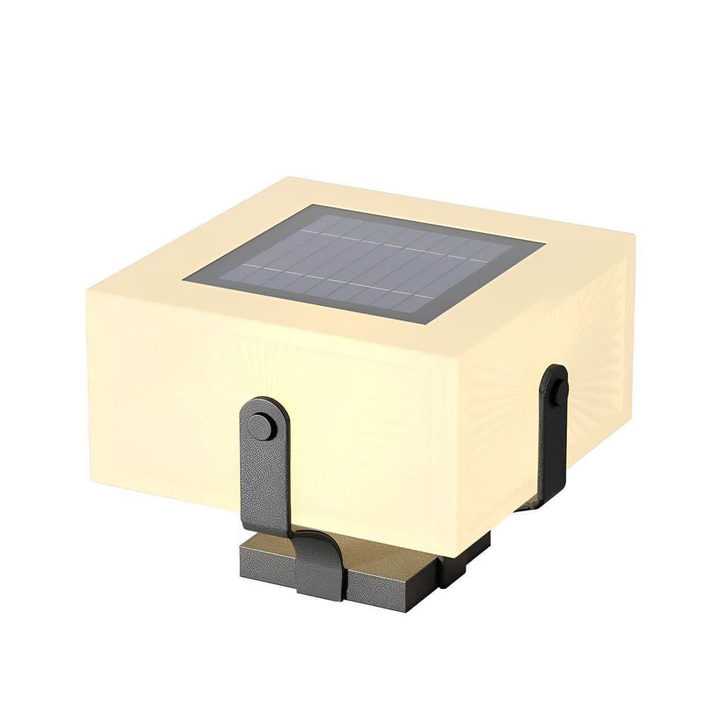 Modern Square Solar Post Light - Waterproof Outdoor Fence Lighting