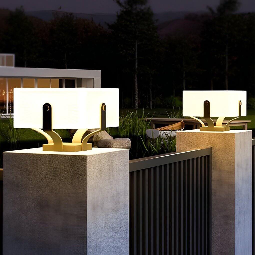 Modern Square Solar Post Light - Waterproof Outdoor Fence Lighting