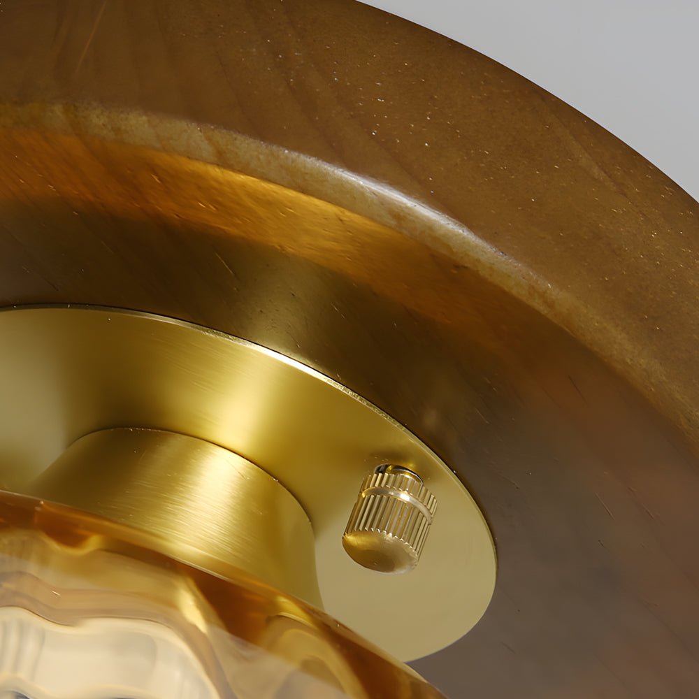 Retro Country Style Semi Flush Mount Ceiling Light with Glass Shade