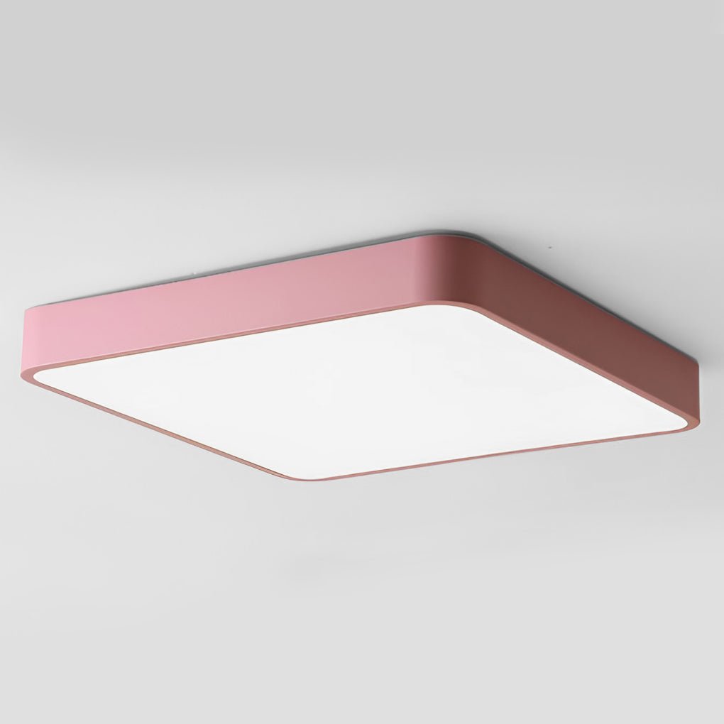 Modern Square LED Flush Mount Ceiling Light – Metal & PVC