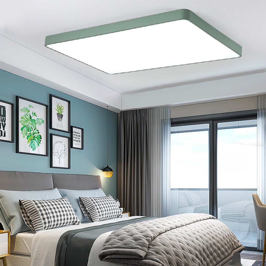 Modern Square LED Flush Mount Ceiling Light – Metal & PVC