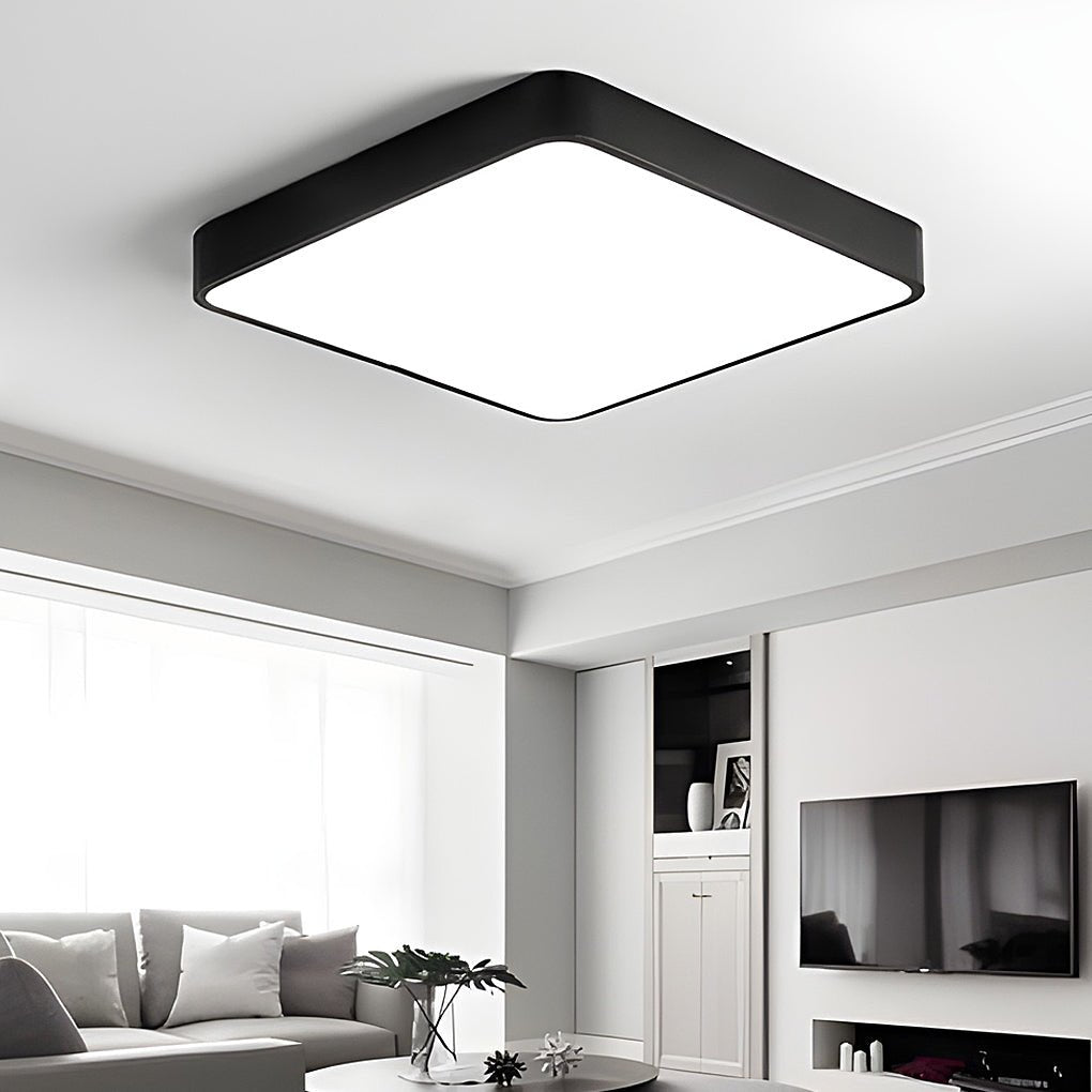 Modern Square LED Flush Mount Ceiling Light – Metal & PVC