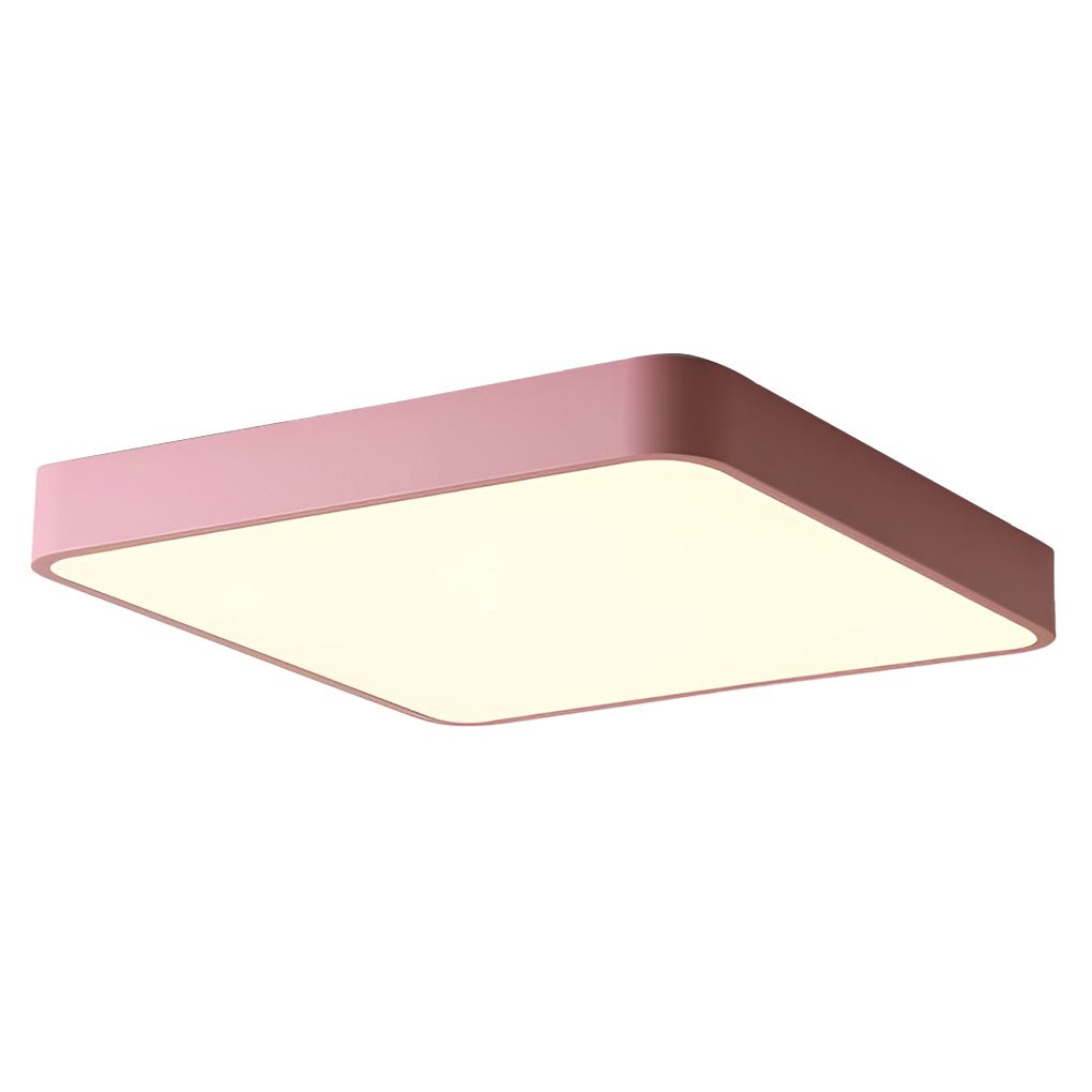 Modern Square LED Flush Mount Ceiling Light – Metal & PVC