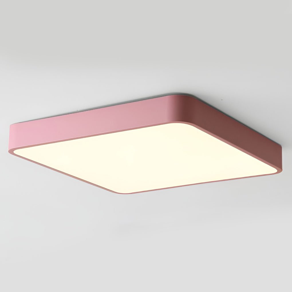 Modern Square LED Flush Mount Ceiling Light – Metal & PVC