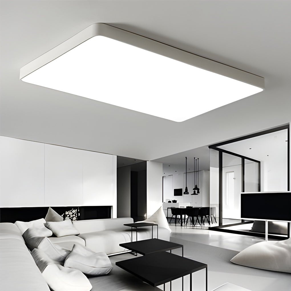 Modern Square LED Flush Mount Ceiling Light – Metal & PVC