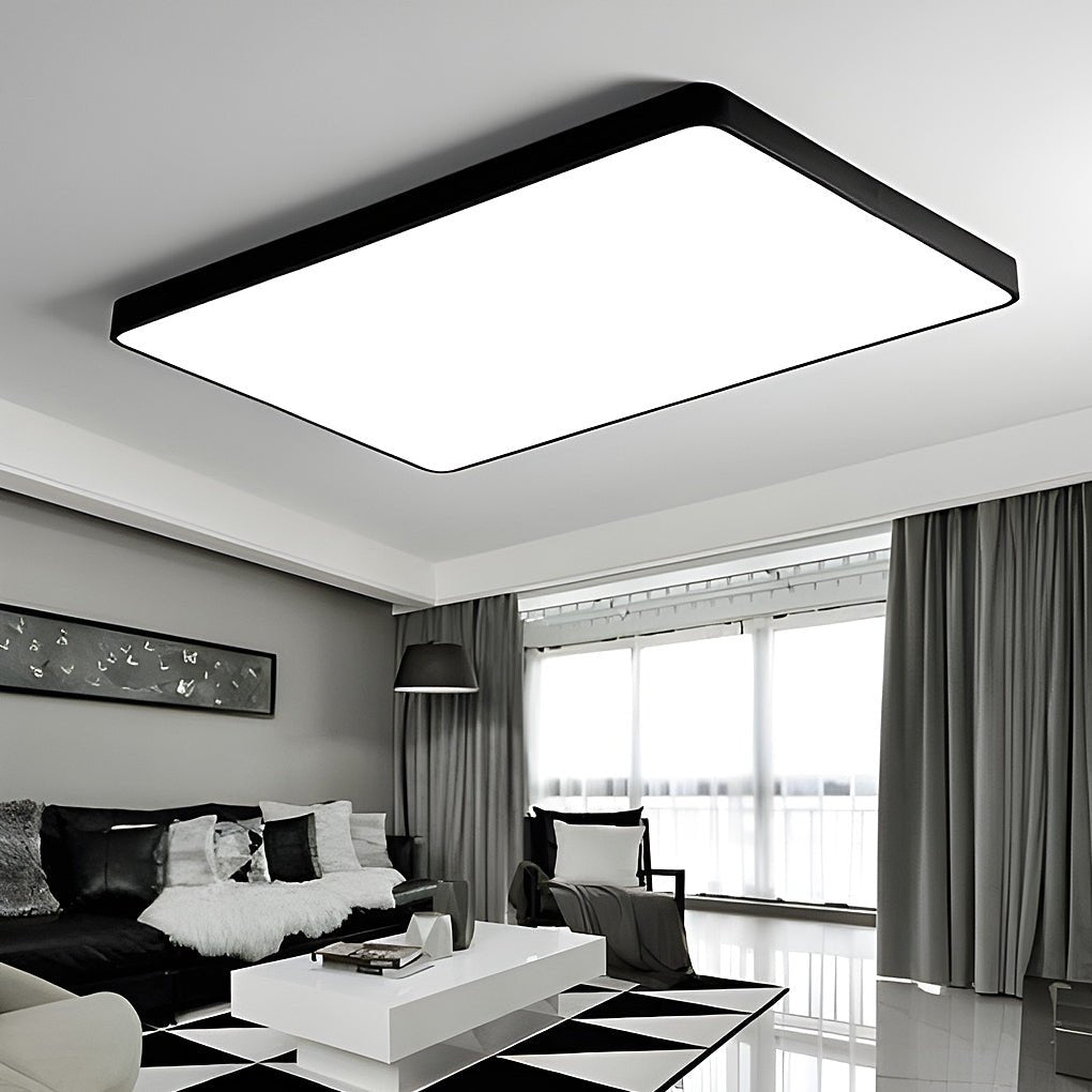 Modern Square LED Flush Mount Ceiling Light – Metal & PVC