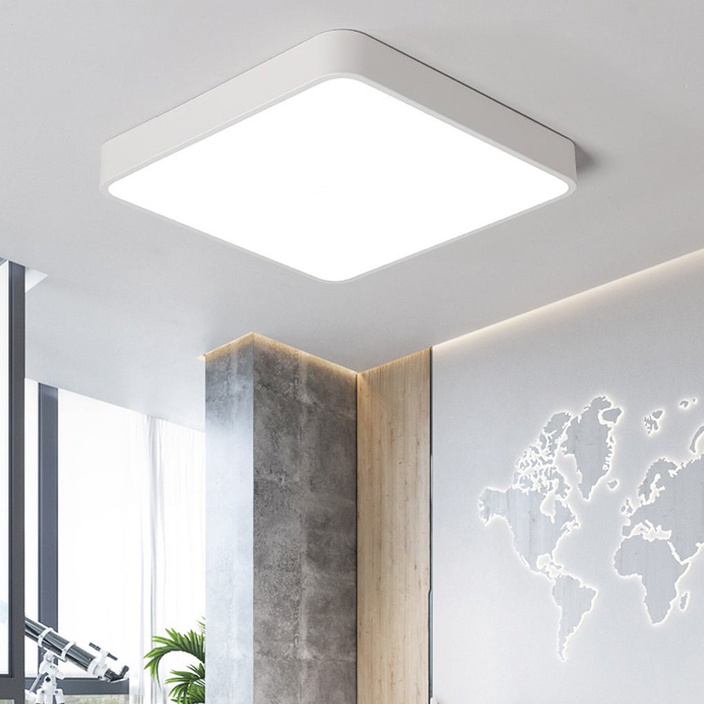 Modern Square LED Flush Mount Ceiling Light – Metal & PVC