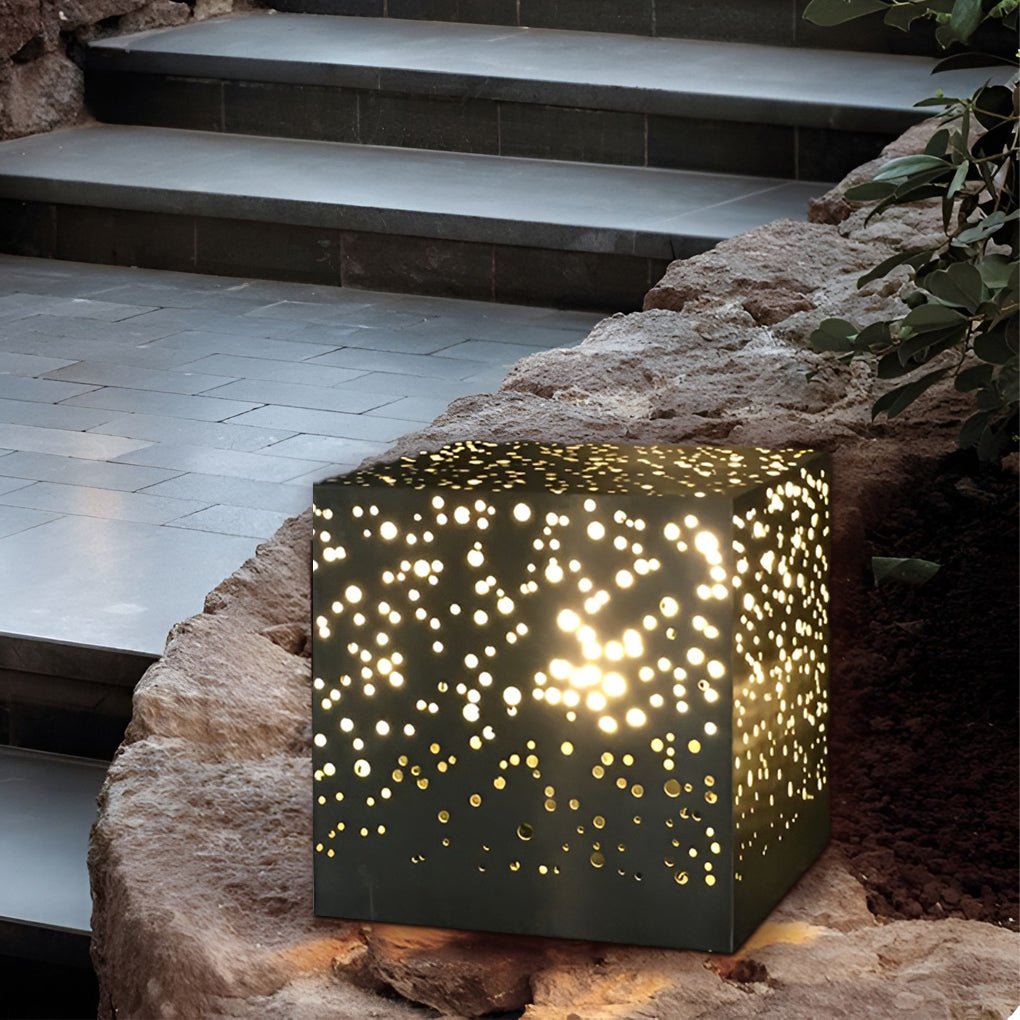 Modern Square LED Outdoor Post Light Stainless Steel Pillar Lamp