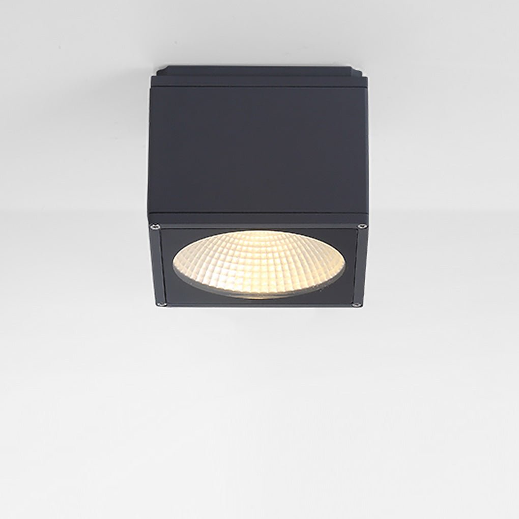 Square Waterproof LED Ceiling Light Industrial Aluminum Glass
