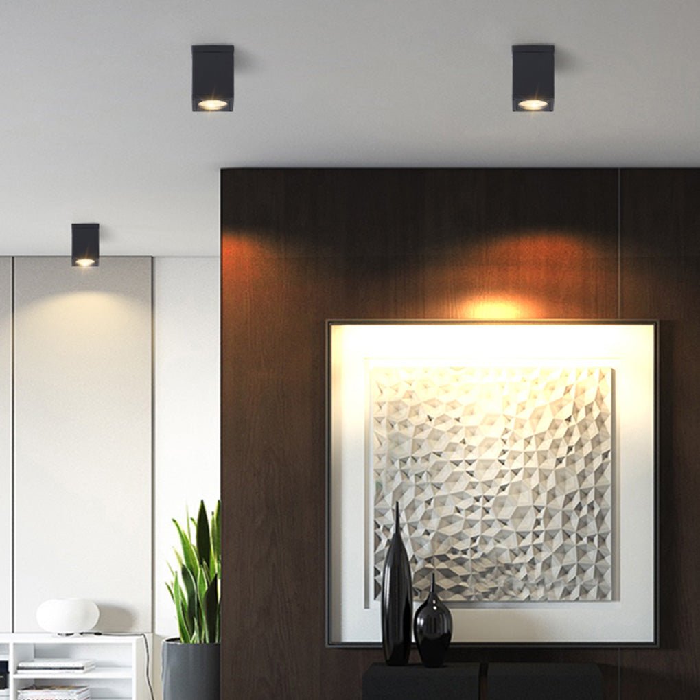 Square Waterproof LED Ceiling Light Industrial Aluminum Glass