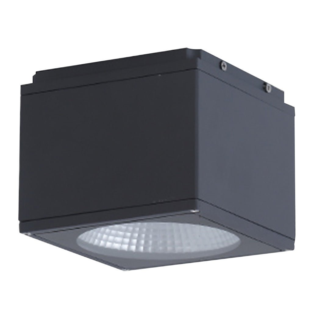 Square Waterproof LED Ceiling Light Industrial Aluminum Glass