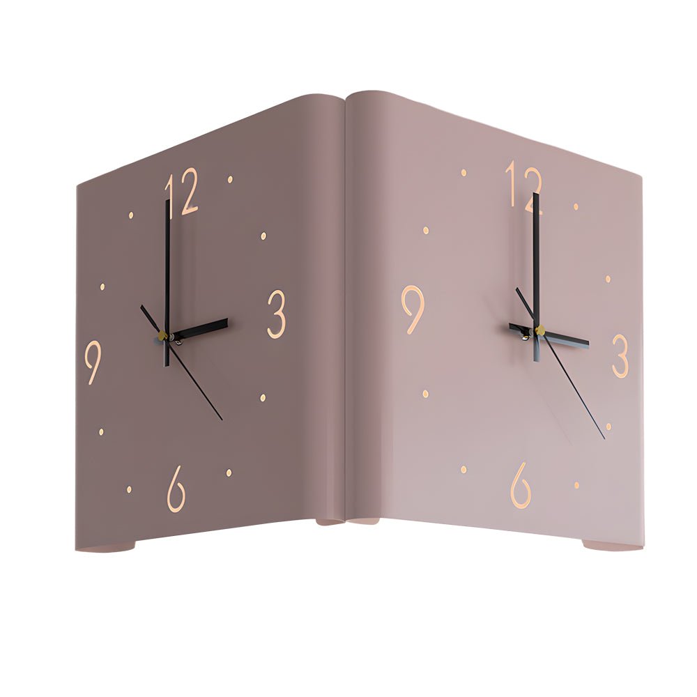 Modern LED Corner Wall Clock Silent Metal Backlit Design