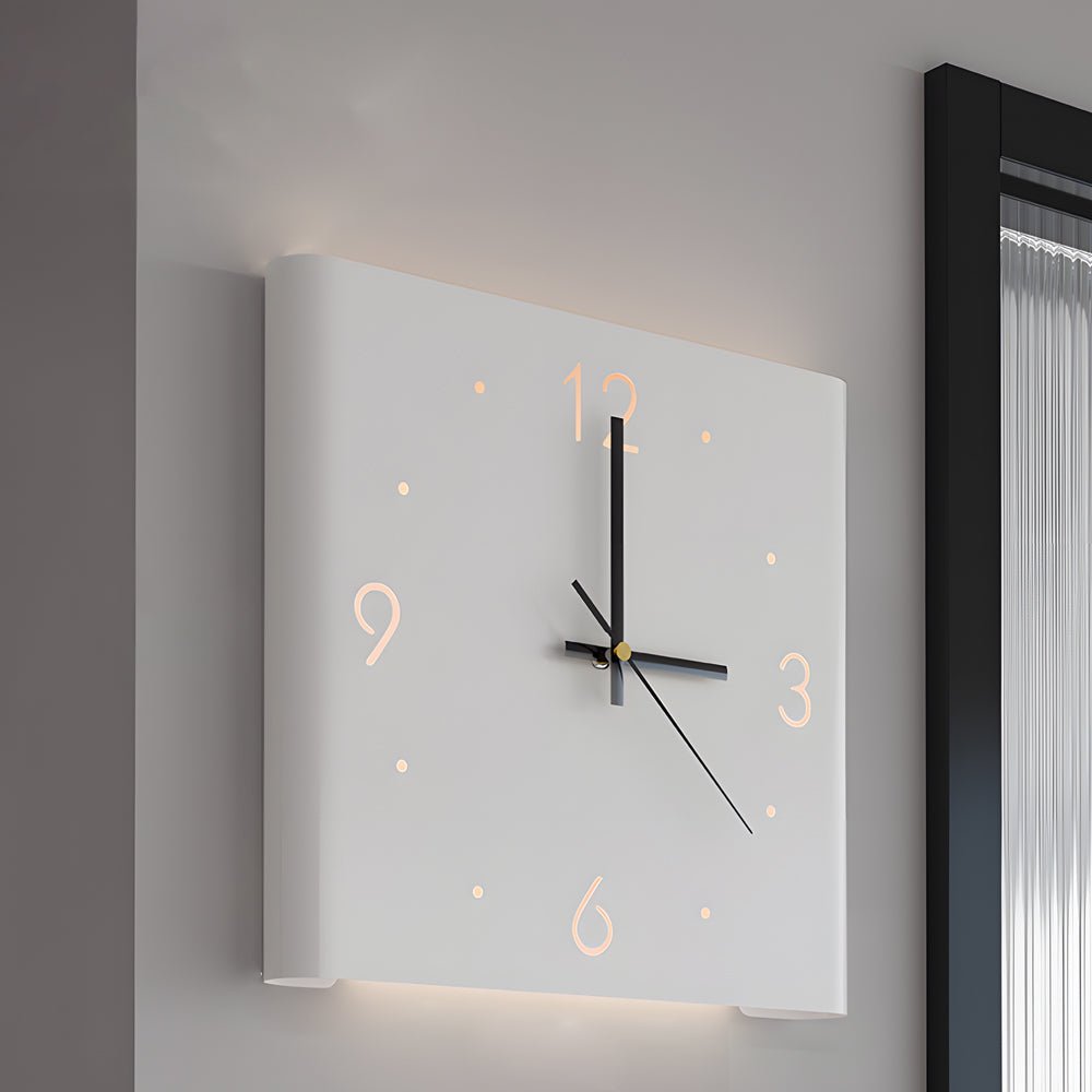 Modern LED Corner Wall Clock Silent Metal Backlit Design