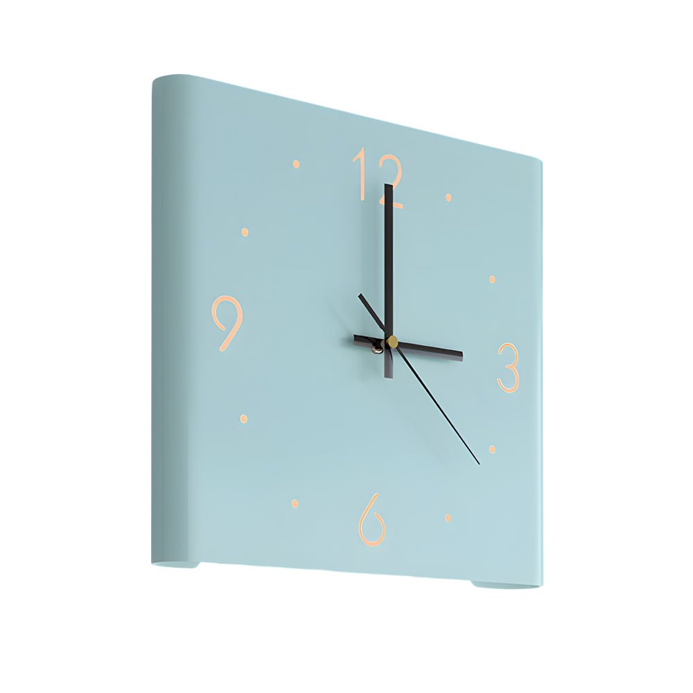 Modern LED Corner Wall Clock Silent Metal Backlit Design