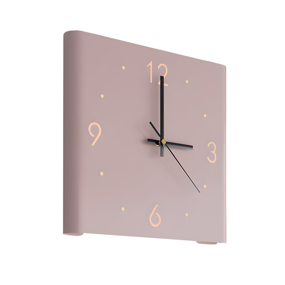 Modern LED Corner Wall Clock Silent Metal Backlit Design