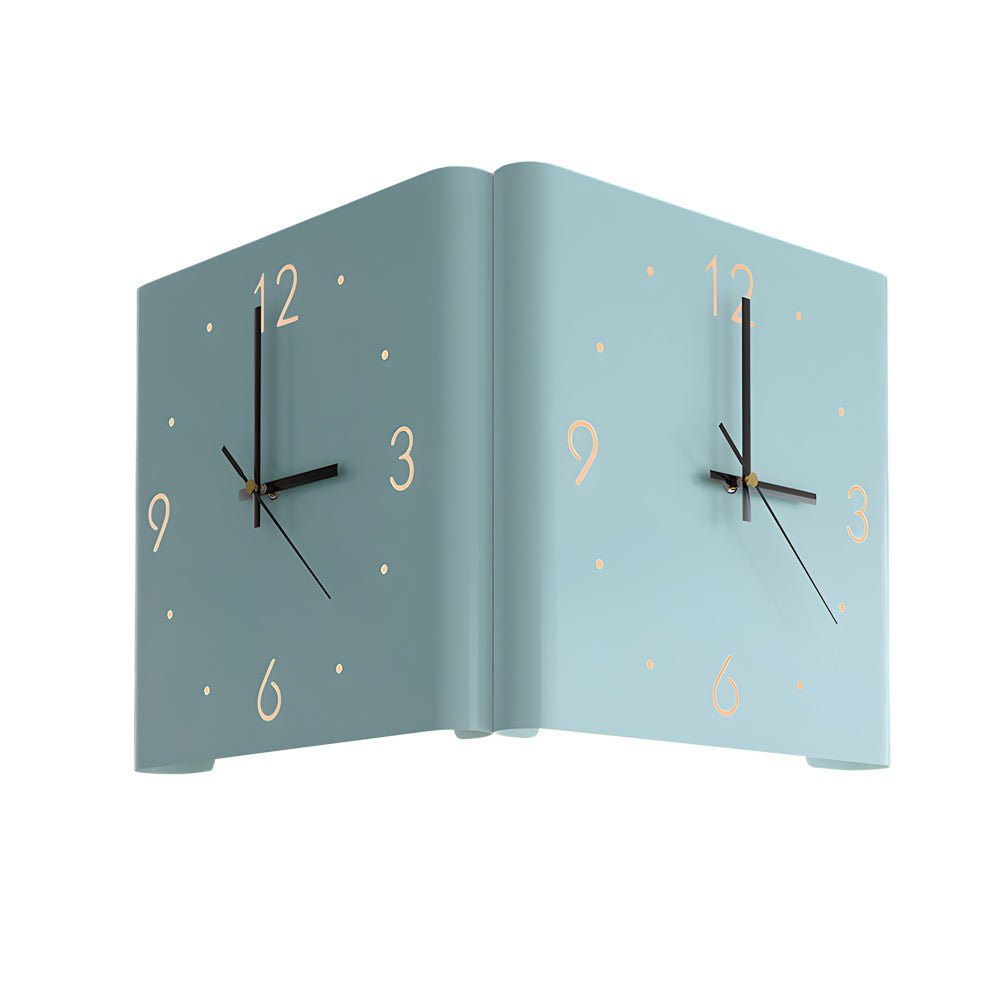 Modern LED Corner Wall Clock Silent Metal Backlit Design