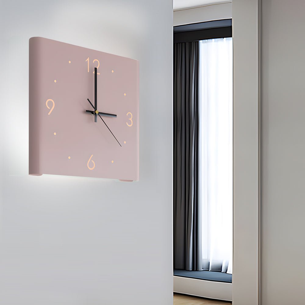 Modern LED Corner Wall Clock Silent Metal Backlit Design
