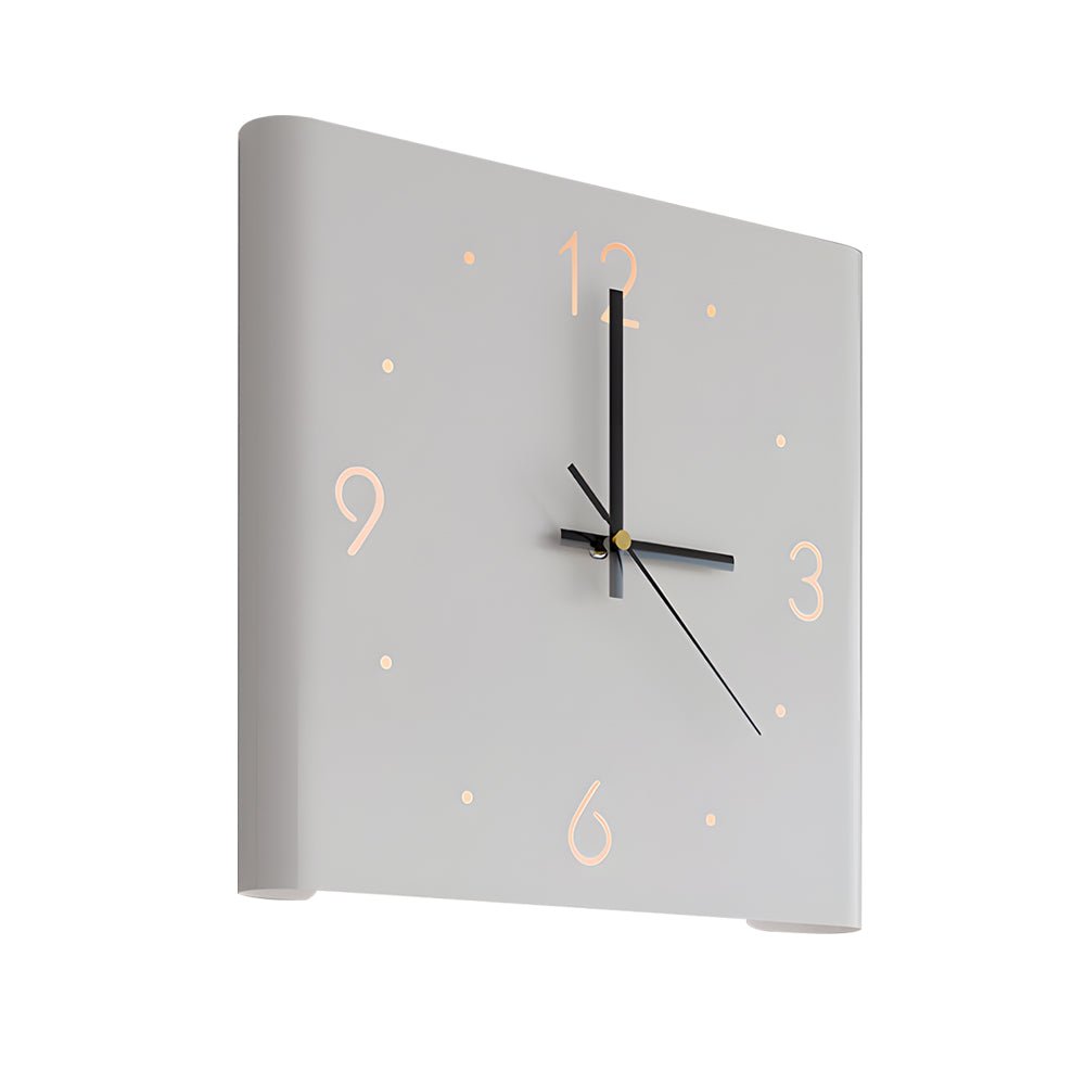 Modern LED Corner Wall Clock Silent Metal Backlit Design