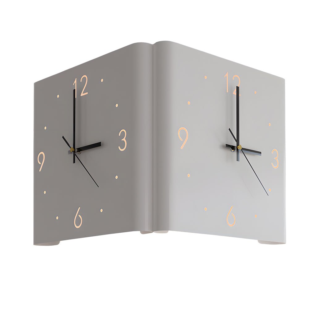 Modern LED Corner Wall Clock Silent Metal Backlit Design