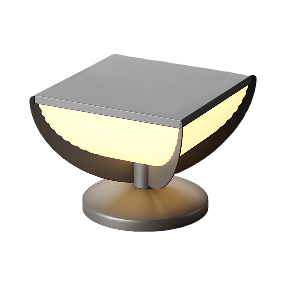Modern Geometric Solar Garden Post Light Outdoor Waterproof LED